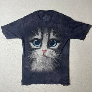 The Mountain Kids T Shirt Large Blue Eyes Kitten Cat Tie Dye Graphic Tee L